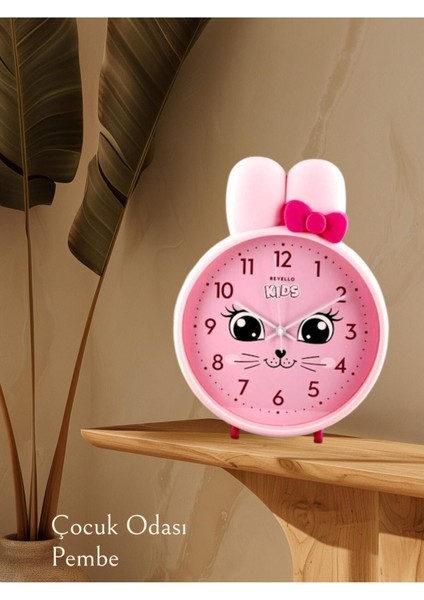 Saatdukkanduvar Home'dan Çocuk Odası Pembe Masa Saati 27 x 39 cm Boyut indirimleri