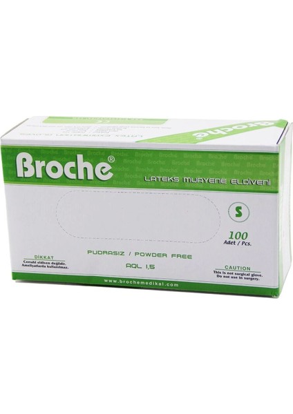 Broche S Pudrasiz Muayene Eldiveni 100LÜ (4767)