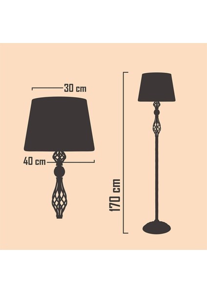 Bronz Eskitme Kaplama Helezon Tek Ayaklı Metal Lambader - Konik Başlık Rengi Siyah