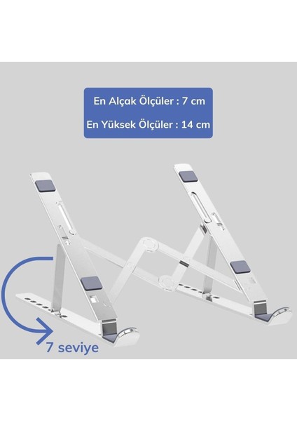 Ayarlanabilir Dizüstü Destek Tabanı Tamamen Katlanabilir Taşınabilir Laptop Yü - BLC4742-5458