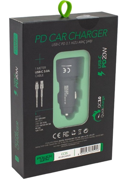 Yeni Nesil Usb-C (Iphone To Type-C) Araç Şarj Seti (PD18W) (4767) - YLT9157-3075