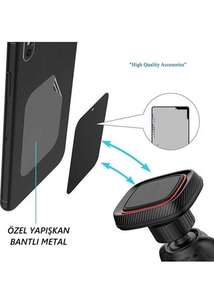 Çok Güçlü Mıknatıslı Araç Içi Havalandırma Telefon Tutucu Sıkı Geçme ve Sabitlemeli