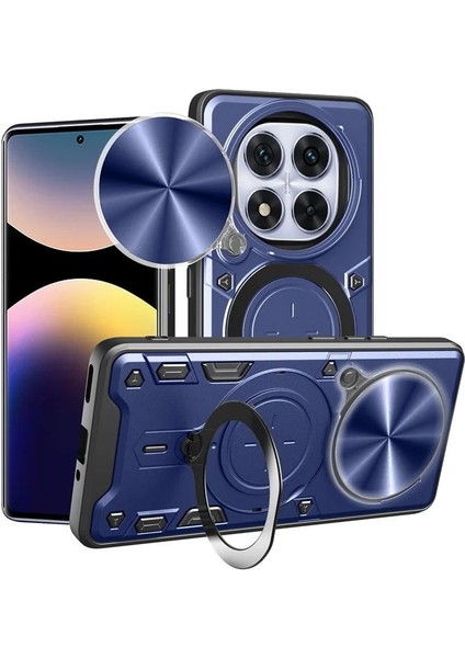 Xiaomi Redmi Note 14 Pro Uyumlu Kamera Koruma 360 Dönebilen Magsafe Halka Stand Özellikli Tank Kılıf