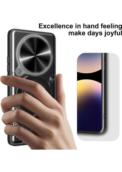 Xiaomi Redmi Note 14 Pro Uyumlu Kamera Koruma 360 Dönebilen Magsafe Halka Stand Özellikli Tank Kılıf