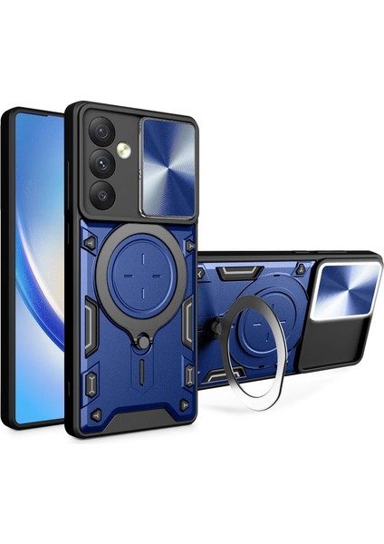 Samsung Galaxy A36 Uyumlu Kamera Koruma 360 Dönebilen Magsafe Halka Stand Özellikli Tank Kılıf