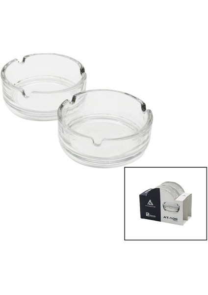 2pcs 10CM Cam - Düz Yuvarlak Küllük