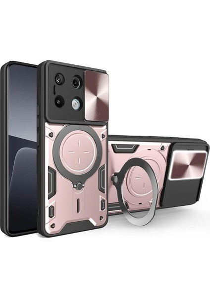 Xiaomi Redmi Note 13 Pro 4g Uyumlu Kamera Koruma 360 Dönebilen Magsafe Halka Stand Özellikli Kılıf