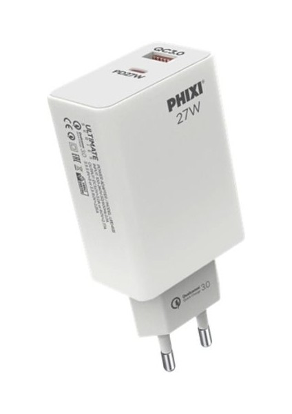 Ultimate UPD4225L 27W Pd Çift Çıkışlı Lıghtnıng Hızlı Şarj Adaptörü