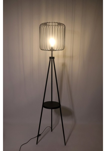 Kafes Detaylı Sehpa Metal Lambader modelleri