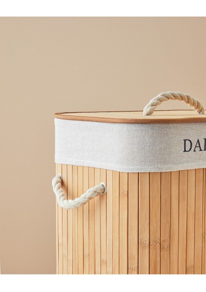 Katlanabilir 2 Bölmeli Bambu Sepet, Bej, Şık ve Pratik Ev Düzeni Aracı fırsatları