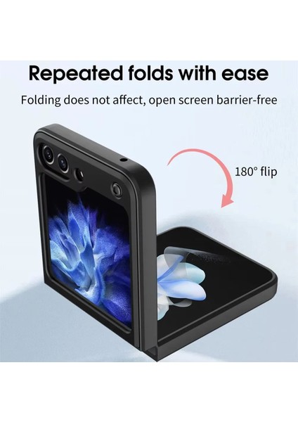 Samsung Galaxy Z Flip 6 Uyumlu Kamera Koruma 360 Dönebilen Magsafe Halka Stand Özellikli Tank Kılıf