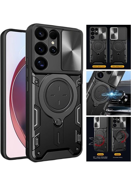 Samsung Galaxy S25 Ultra Uyumlu Kamera Koruma 360 Dönebilen Magsafe Halka Stand Özellikli Tank Kılıf fiyatları