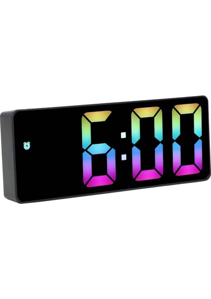 LED Dijital Masa Saati Renkli Termometre Alarm Takvimli Ses Kontrollü