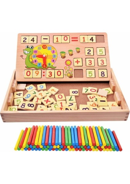 Ahşap Matematik Öğretici Eğitici Zeka Oyunu Sayıları Öğrenme Ahşap Yazı Tahtası Sayı+ Çubukları