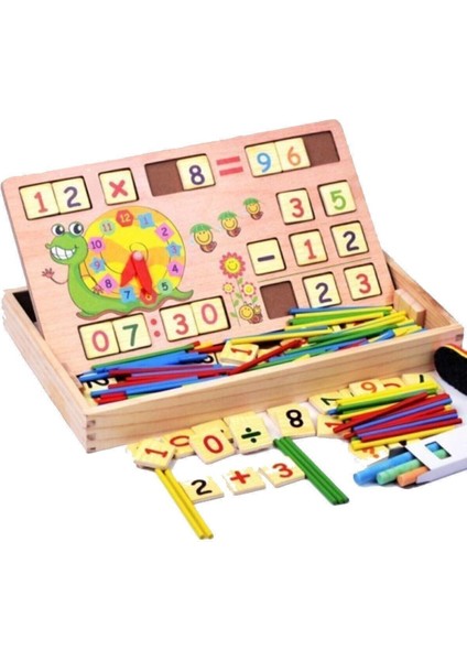 Ahşap Matematik Öğretici Eğitici Zeka Oyunu Sayıları Öğrenme Ahşap Yazı Tahtası Sayı+ Çubukları