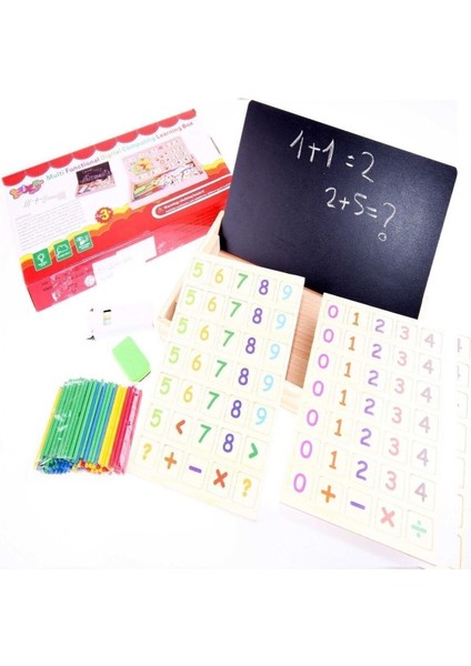 Ahşap Matematik Öğretici Eğitici Zeka Oyunu Sayıları Öğrenme Ahşap Yazı Tahtası Sayı+ Çubukları