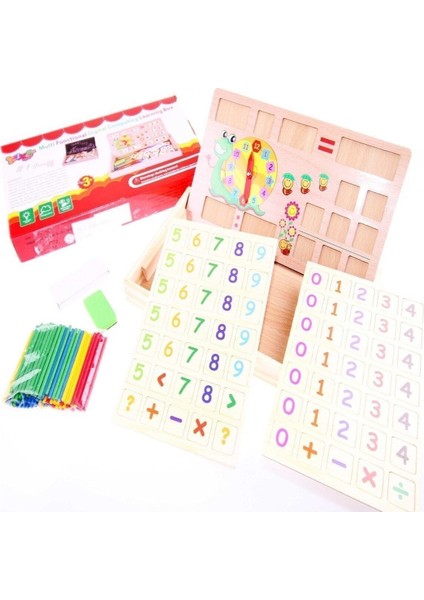 Ahşap Matematik Öğretici Eğitici Zeka Oyunu Sayıları Öğrenme Ahşap Yazı Tahtası Sayı+ Çubukları