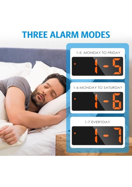 LED Dijital Masa Saati Turuncu Termometre Alarm Takvimli Ses Kontrollü fırsatları