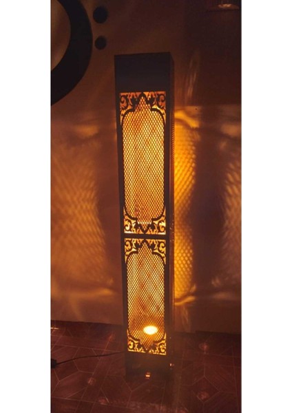 Ahşap Ev Dekorasyonu Gece Aydınlatması Gece Lambası LED Işıklı Lambader 100 cm (GK103)