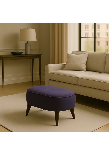 Oval Puf Koltuk 53X35 Uzanma Koltuğu Makyaj Koltuğu