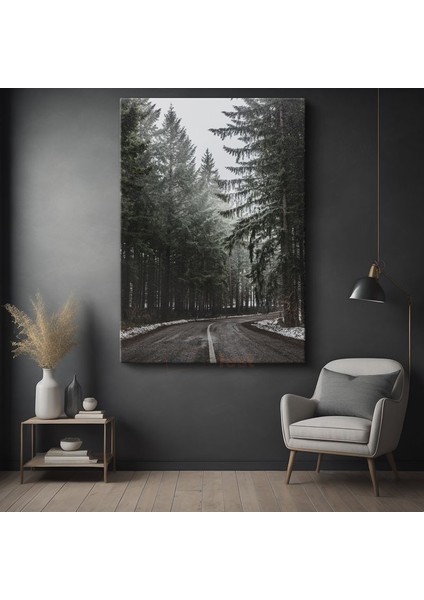 Orman Patikası - Sisli Çam Ağaçları Kanvas Tablo