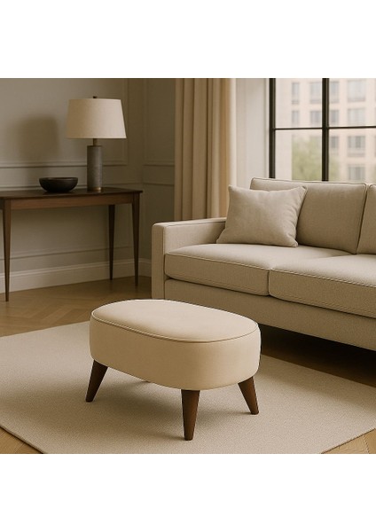 Oval Puf Koltuk 53X35 Uzanma Koltuğu Makyaj Koltuğu