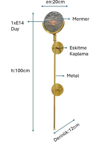 Eskitme Kaplama Modern Aplik PLC-1207-AP-E