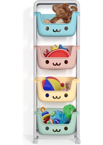 Beyaz 4 Raflı Çok Amaçlı Saklama Sepeti, Pratik ve Şık Tasarım fiyatları