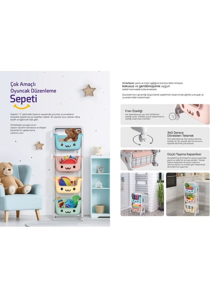 Beyaz 4 Raflı Çok Amaçlı Saklama Sepeti, Pratik ve Şık Tasarım modelleri