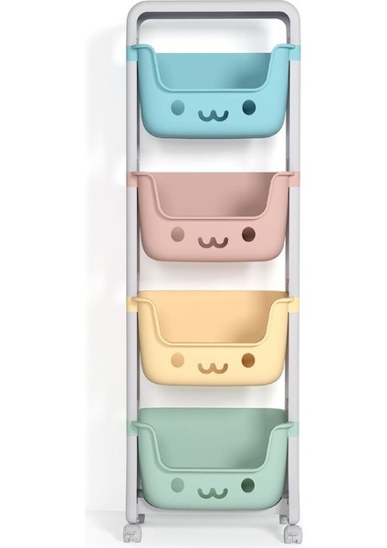 Beyaz 4 Raflı Çok Amaçlı Saklama Sepeti, Pratik ve Şık Tasarım indirimleri