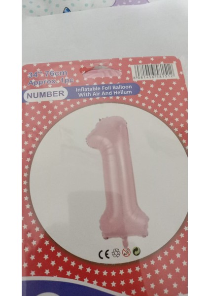 Pembe Rakam Folyo Balon Yaş Pembe Balon 34'' 76 cm Sayı Balon Uçan Balon Helyum Balon