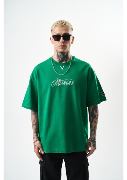 Erkek Mirrors Nakışlı Oversize T-Shirt Benetton