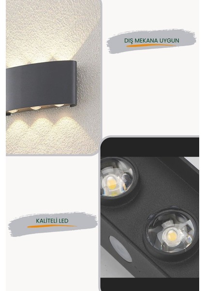 Modern HE-001 Dekoratif Çift Yönlü Iç Dış Mekan Duvar Aydınlatma LED Aplik Duvar Lambası Modern Apl