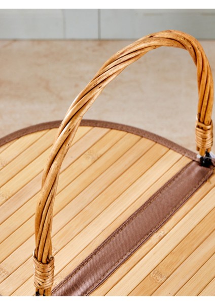 Bambu oval piknik sepeti, şık ve hafif kahverengi, dayanıklı ve kullanışlı tasarım modelleri