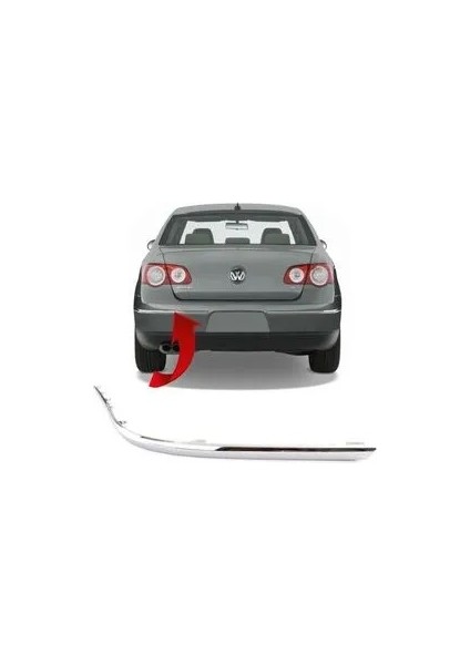 Tampon Nikelajı Arka Sol Passat 2006-2011 Krom