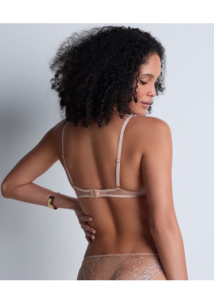 Sound Of Heart Push-Up Sütyen, Lurex Işlemeli ve Altın Detaylı Tasarım