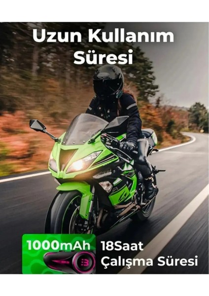 C50 2x Bağlantılı Telsizli Bluetooth Motosiklet Kask Kulaklık Intercom Işıklı Motorsiklet Intercom