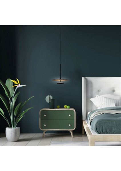 Bed Side Yatak Başı Sarkıt Ahşaplı LED Avize