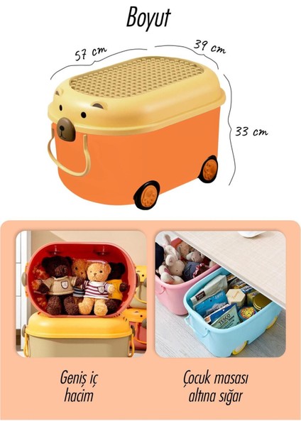 Çocuklar için Renkli Çok Amaçlı Saklama Kutusu, Şık ve Kullanışlı 57x39x33 cm modelleri