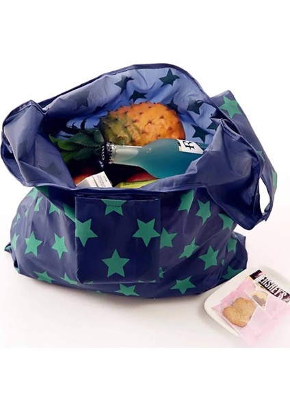 Pazar Market Kamp Plaj Mini 37X55 cm Cep Çantası Katlanır Pratik Alışveriş Çantası
