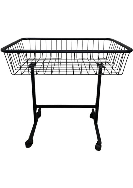 60x90 cm Tekerlekli Metal Havuz ve Mağaza Sepeti, Pratik Taşıma Çözümü Siyah fiyatları