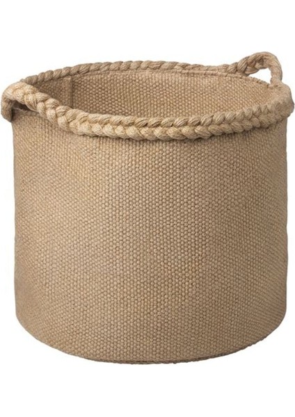 Açık kahverengi jüt sepet, 37x35x35 cm, şık ve fonksiyonel ev dekoru