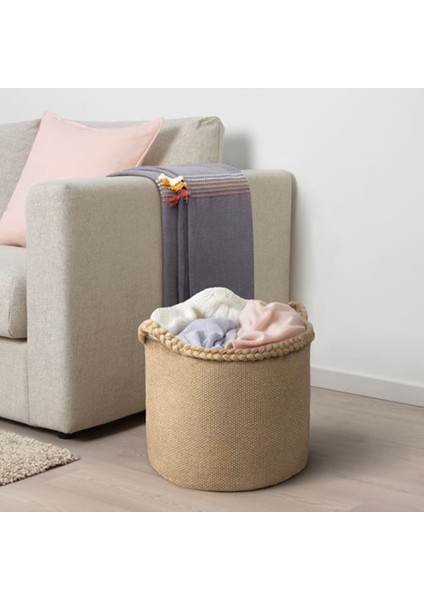 Açık kahverengi jüt sepet, 37x35x35 cm, şık ve fonksiyonel ev dekoru fiyatları