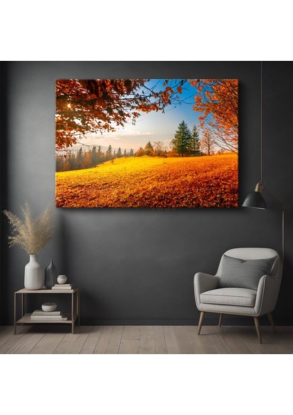 Altın Sonbahar - Sarı Yapraklı Orman Manzarası Kanvas Tablo