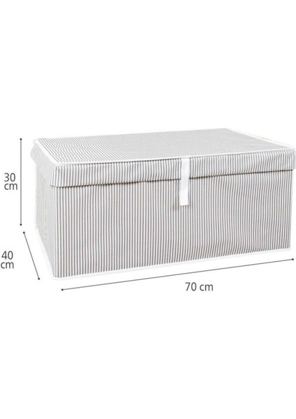 3'lü Gri Kapaklı Saklama Kutusu, 70x40x30 cm, Kumaş, Büyük Hacim modelleri