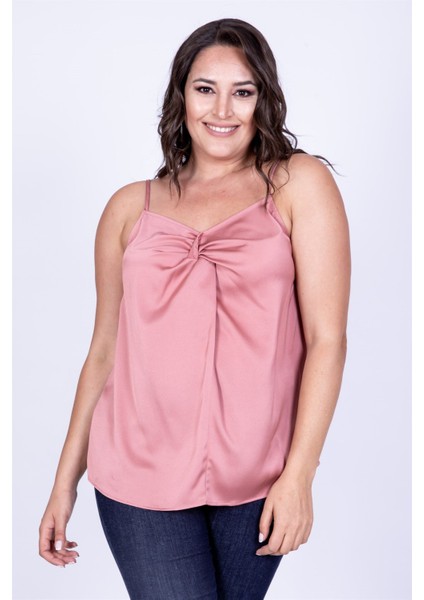 Düğüm Detaylı İp Askılı Bluz