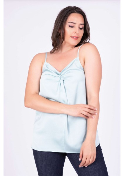 Düğüm Detaylı İp Askılı Bluz