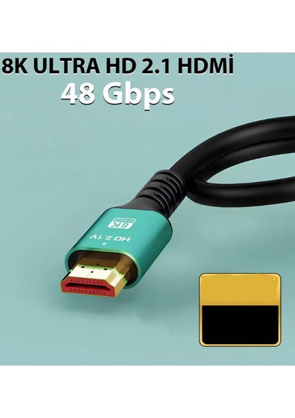 Ultra Hdtv 8k Yüksek Hızlı 3 Metre HDMI Kablosu 8k 60Hz, 4K 120Hz, 7680P Hdr 2.1V 48GBS modelleri