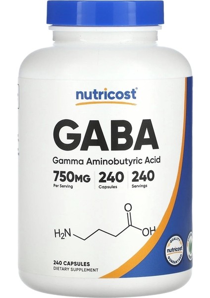Nutricost Gaba 750 mg 240 Capsul