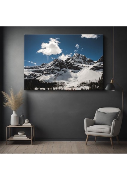 Karlı Zirveler - Mavi Gökyüzü Altında Kanvas Tablo
